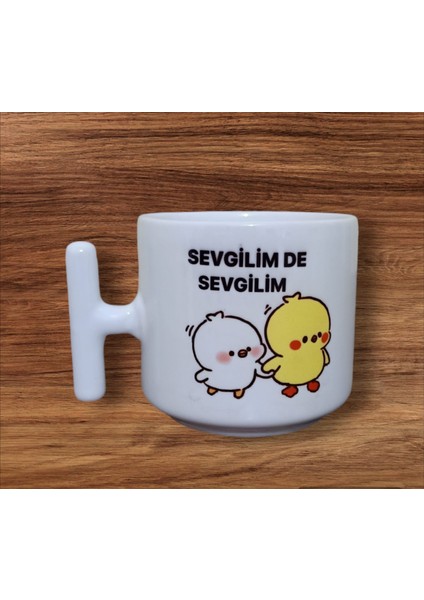 Sevgilim De Sevgilim Çift Taraf Yazılı Kupa Bardak Yeni Seri