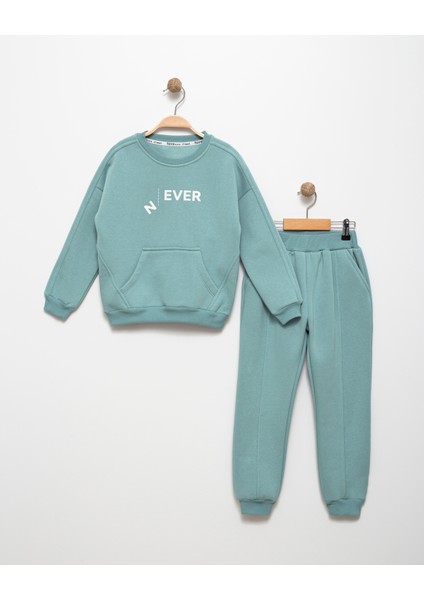 Erkek Çocuk 6-9 Yaş Sweatshirt Jogger Takım Baskılı Pamuklu Şardonlu 3 Ip FV-16001