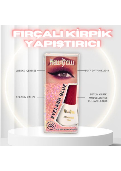 Ultra Güçlü Fırçalı Suya Dayanıklı Kirpik Yapıştırıcı - Eyelash Glue 10 ml