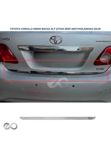 Toyota Corolla Krom Bagaj Alt Çıtası 2007-2013 Arası P.çelik