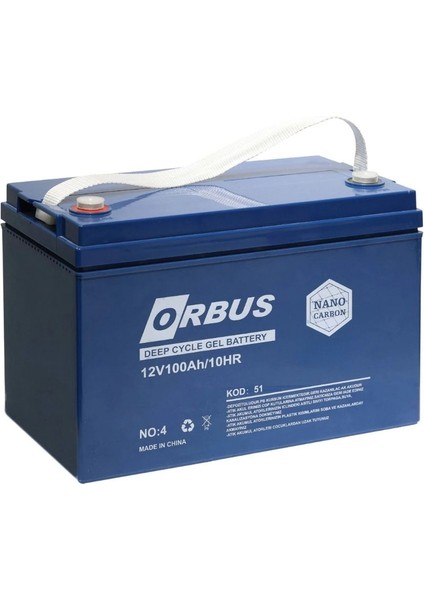 Orbus 12 V 100 A Solar Jel Akü