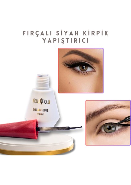 Ultra Güçlü Fırçalı Suya Dayanıklı Kirpik Yapıştırıcı - Eyelash Glue 10 ml