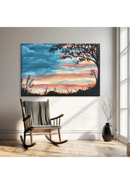 Günbatımı Silüeti Kanvas Tablo