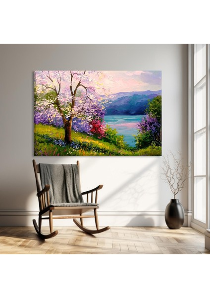 Baharın Uyanışı ve Göl Kanvas Tablo