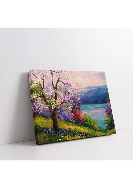 Baharın Uyanışı ve Göl Kanvas Tablo fiyatları