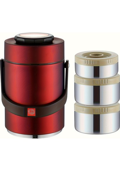 Tcherchı 3 Katlı 304 Paslanmaz Çelik Silindirik Öğle Yemeği Kabı, 2.3l Büyük Termal Öğle Yemeği Kutusu, Çorba, Yulaf Lapası, Salata ve Daha Fazlası Için, Okul ve Ofis Için, (Yurt Dışından)