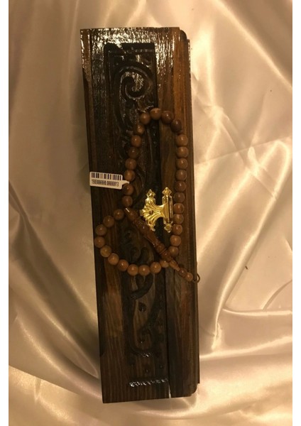 Tespih Kuka Doğal Ahşap Tesbih Gümüş Imameli Ahşap Kutulu fırsatları