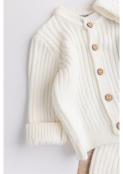 Unisex Kışlık Bebek Takımı Triko Hırka ve Bere ile 3-6 Ay İçin Tasarlandı fiyatları