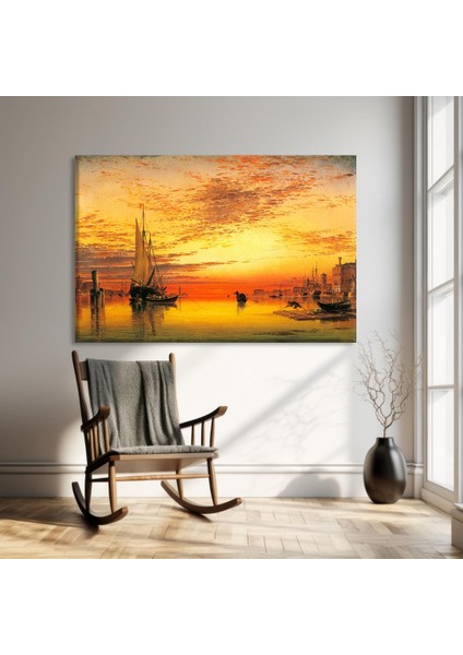 Gün Batımı Limanı Kanvas Tablo
