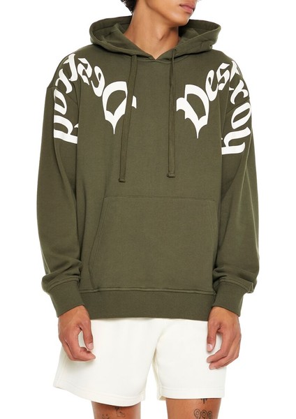 F21 Destroy Baskılı Hoodie