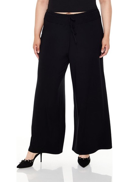 Plus Size Wide-Leg Pantolon