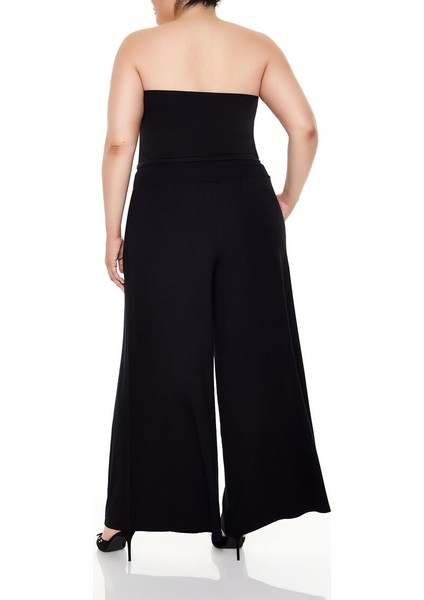 Plus Size Wide-Leg Pantolon