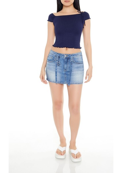 Utility Denim Straight Mini Etek