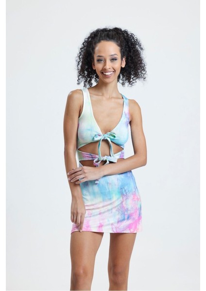 Cut-Out Viskon Batik Desen Elbise fiyatları