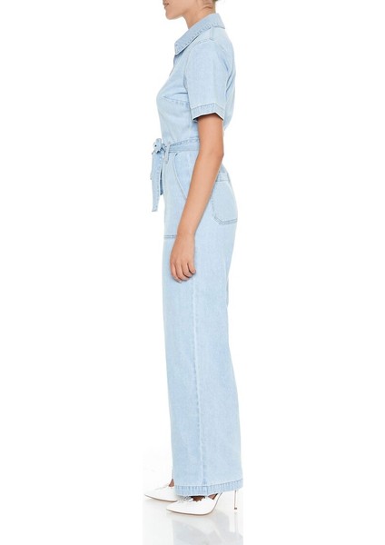Kısa Kollu Jean Tulum