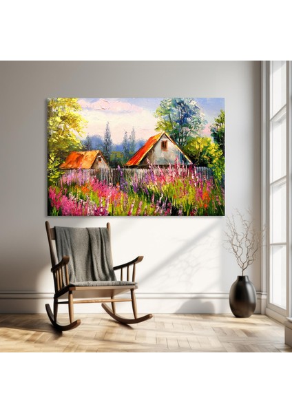Kır Evi Bahçesi Kanvas Tablo
