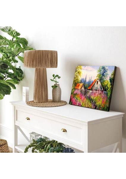 Kır Evi Bahçesi Kanvas Tablo modelleri