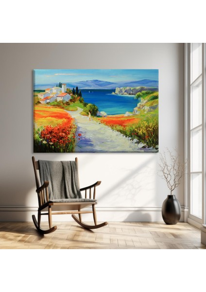 Akdeniz Kıyısı Kanvas Tablo