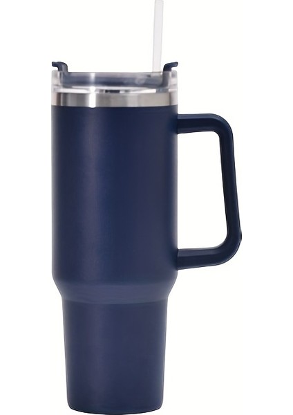 Tcherchı Paslanmaz Çelik Yalıtımlı Bardak - Taşınabilir Saplı ve Pipetli, Yükseltilmiş Çift Katmanlı Araba Saplı, Sızdırmaz, Büyük Kapasiteli, Içecekleri Birkaç Saat Soğuk Tutar, (Yurt Dışından)