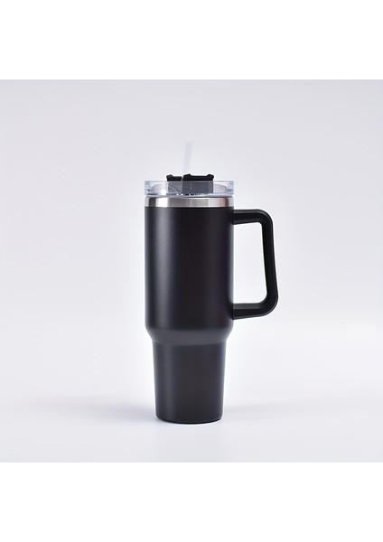 Tcherchı Paslanmaz Çelik Yalıtımlı Bardak - Taşınabilir Saplı ve Pipetli, Yükseltilmiş Çift Katmanlı Araba Saplı, Sızdırmaz, Büyük Kapasiteli, Içecekleri Birkaç Saat Soğuk Tutar, (Yurt Dışından)