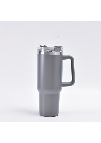 Tcherchı Paslanmaz Çelik Yalıtımlı Bardak - Taşınabilir Saplı ve Pipetli, Yükseltilmiş Çift Katmanlı Araba Saplı, Sızdırmaz, Büyük Kapasiteli, Içecekleri Birkaç Saat Soğuk Tutar, (Yurt Dışından)