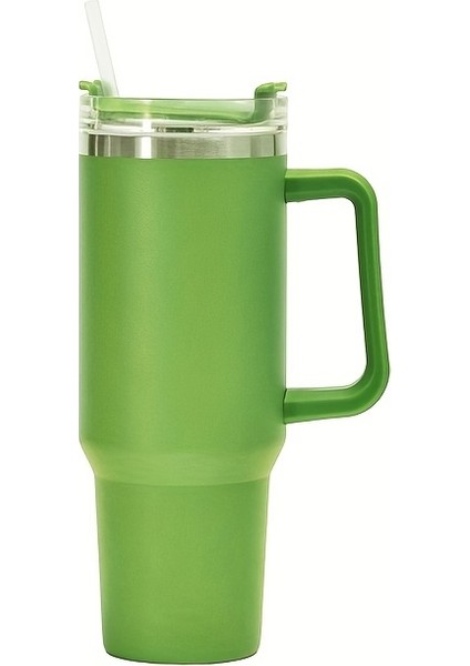 Tcherchı Paslanmaz Çelik Yalıtımlı Bardak - Taşınabilir Saplı ve Pipetli, Yükseltilmiş Çift Katmanlı Araba Saplı, Sızdırmaz, Büyük Kapasiteli, Içecekleri Birkaç Saat Soğuk Tutar, (Yurt Dışından)