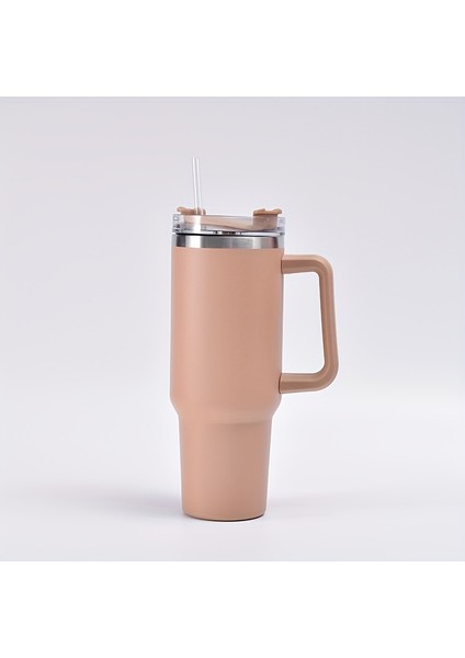 Tcherchı Paslanmaz Çelik Yalıtımlı Bardak - Taşınabilir Saplı ve Pipetli, Yükseltilmiş Çift Katmanlı Araba Saplı, Sızdırmaz, Büyük Kapasiteli, Içecekleri Birkaç Saat Soğuk Tutar, (Yurt Dışından)