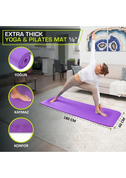 10 Mm Kalınlıkla Konforlu Pilates Minderi Ve Taşıma Çantası - 180x60 Cm Sağlıklı Egzersiz Için Ideal
