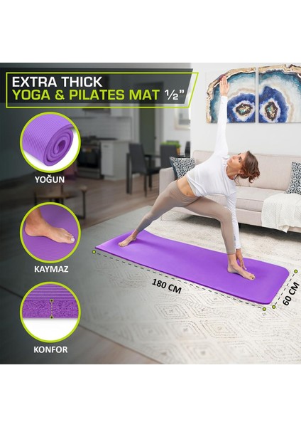 10 Mm Kalınlıkla Konforlu Pilates Minderi Ve Taşıma Çantası - 180x60 Cm Sağlıklı Egzersiz Için Ideal