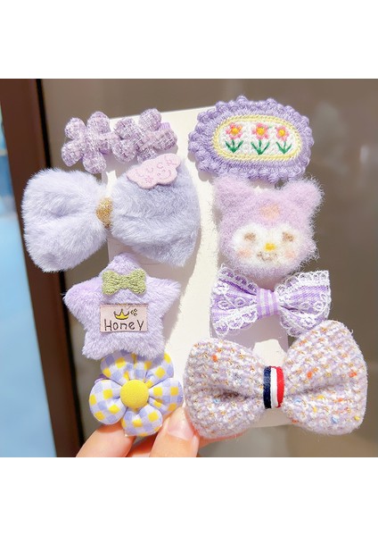 Kız Peluş Kadın Aksesuarları Yıldızlarla Süslenmiş 8 Parça Saç Tokası (Yurt Dışından)