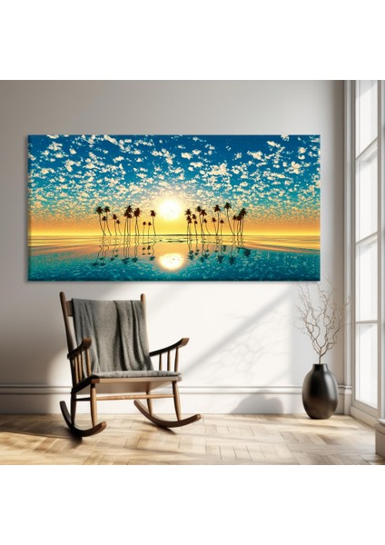 Ay Işığında Ağaçlar Kanvas Tablo