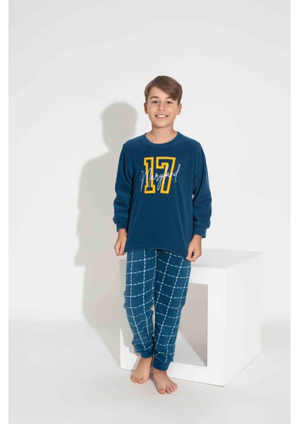 Erkek Genç ve Çocuk Ekose-Kare Desenli Uzun Kollu Polar Peluş Kumaş Kışlık Sıcak Tutan Pijama Takım 37588MK fiyatları