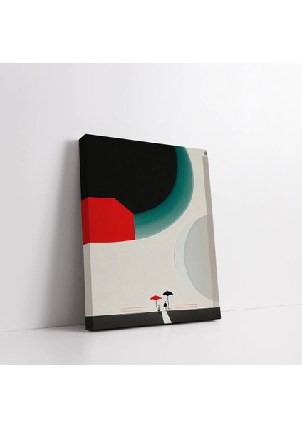 Kırmızı Siyah Geometrik Kanvas Tablo fiyatları