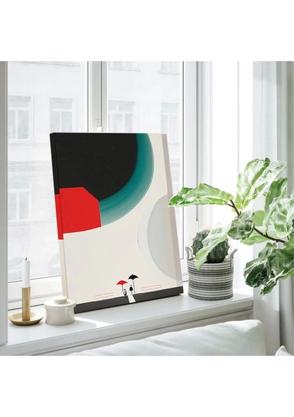 Kırmızı Siyah Geometrik Kanvas Tablo modelleri