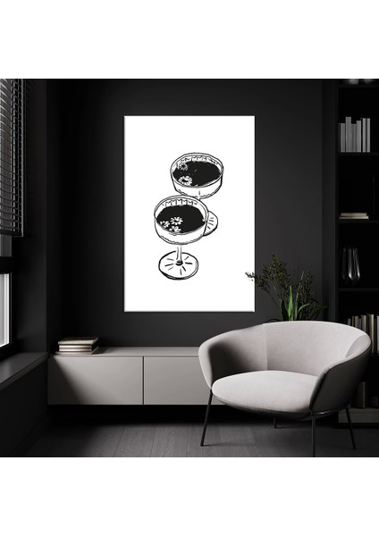 Siyah Kokteyl Kanvas Tablo