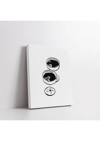 Siyah Kokteyl Kanvas Tablo fiyatları