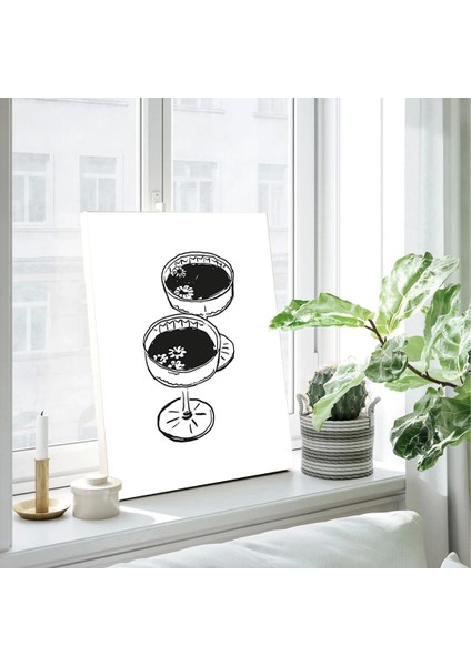 Siyah Kokteyl Kanvas Tablo modelleri