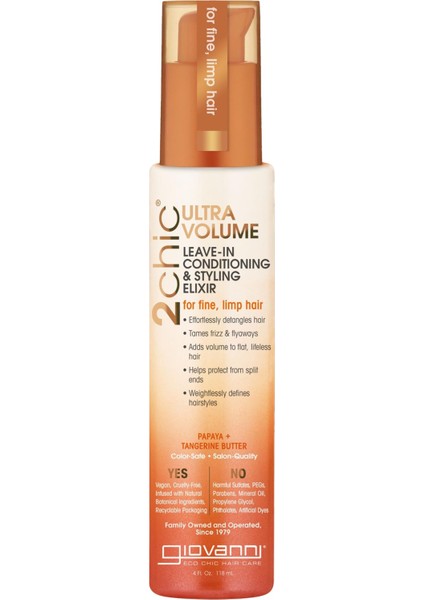 2chic Ultra-Volume Hacimlendirici Durulanmayan Saç Kremi 118ml