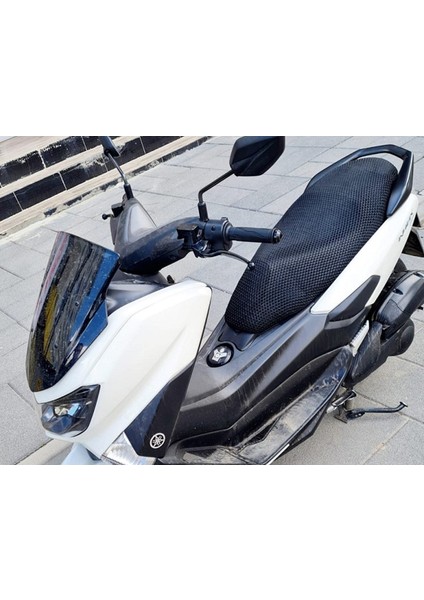 Yamaha N Max 155 Sele Koltuk Kılıfı 3D Çift Kat File Terletme Yapmaz - Alttan Cırtlı