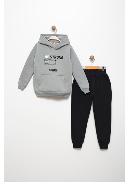 Erkek Çocuk 6-7-8-9 Yaş Pamuklu Şardonlu 3 Ip Sweatshirt Jogger Eşofman Takım