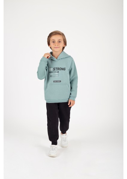 Erkek Çocuk 6-7-8-9 Yaş Pamuklu Şardonlu 3 Ip Sweatshirt Jogger Eşofman Takım