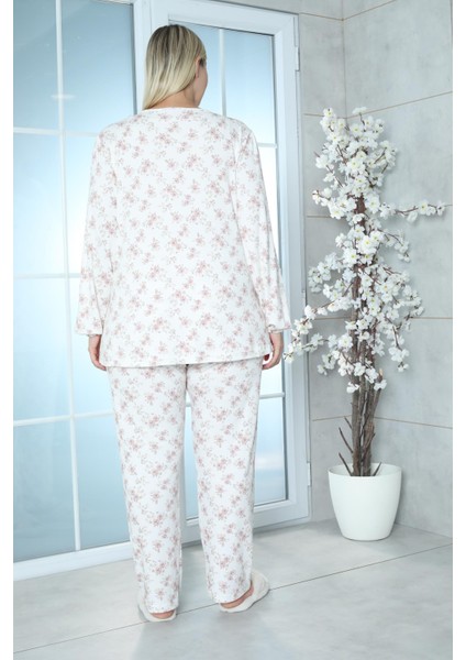 Viskon Büyük Beden Desenli Melisa Pijama Takımı %100 Pamuk