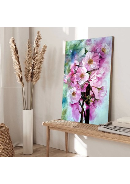 Pembe Beyaz Çiçekler Kanvas Tablo modelleri