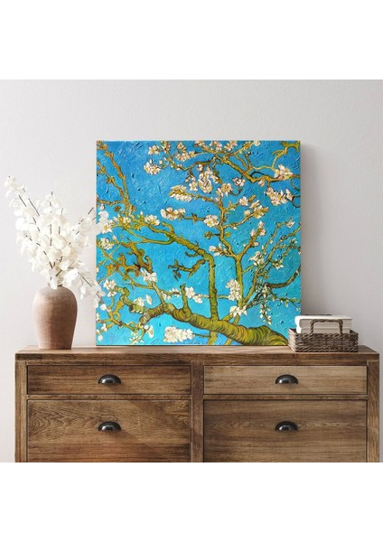 Çiçek Açan Badem Çiçekleri Kanvas Tablo modelleri