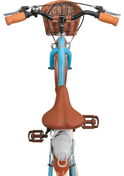 Retro Classic Özel Seri, Hasır Örme Sepetli, Deri Elcikli 20 Jant Çocuk Bisikleti, 6-9 Yaş Çocuk Bisikleti (115-135CM), Unisex