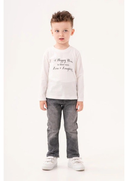 (1-4 Yaş) Desenli Süet Ceketli Erkek Çocuk 3 lü takım - Haki fiyatları