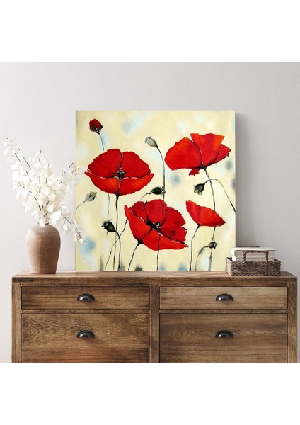 Kırmızı Karanfiller Kanvas Tablo modelleri