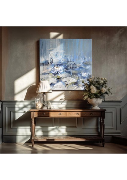 Göldeki Nilüfer Çiçeği Kanvas Tablo