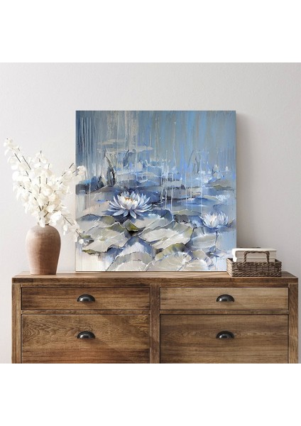 Göldeki Nilüfer Çiçeği Kanvas Tablo modelleri