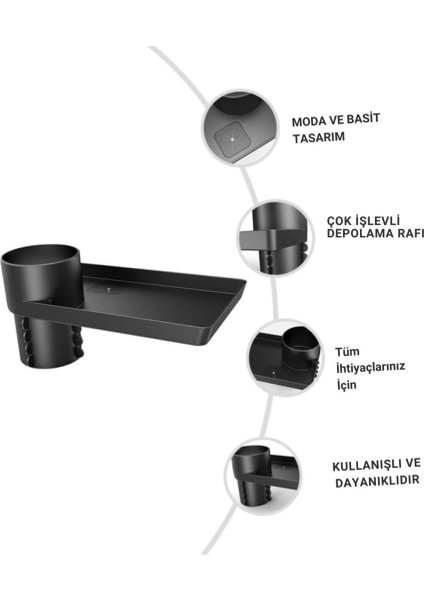 Araç Içi Bardak Tutucu ve Tepsi Standı, Çok Amaçlı Yemek, Cüzdan, Para Tepsisi ve Bardak Tutucu